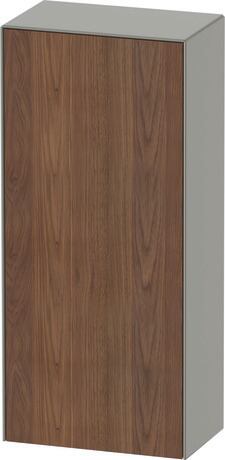 Halfhoge kast, WT1322L7792 deurdraairichting: links, front: Amerikaans noten Mat, Massief hout, corpus: Steen grijs Zijdemat, Lak
