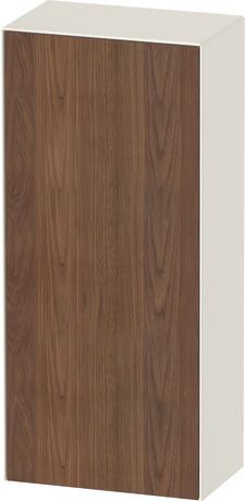 Halfhoge kast, WT1322L77H4 deurdraairichting: links, front: Amerikaans noten Mat, Massief hout, corpus: Nordic wit Hoogglans, Lak