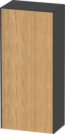 Semi-tall cabinet, WT1322LH558 Hinge position: Left, Front: Natural oak Matt, Solid wood, Corpus: Graphite Satin Matt, Lacquer