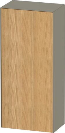 Halfhoge kast, WT1322LH5H2 deurdraairichting: links, front: Natuur eiken Mat, Massief hout, corpus: Steen grijs Hoogglans, Lak