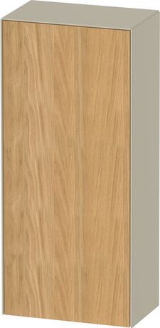 Semi-tall cabinet, WT1322LH5H3 Hinge position: Left, Front: Natural oak Matt, Solid wood, Corpus: taupe High Gloss, Lacquer