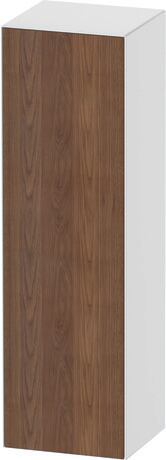 Semi-tall cabinet, WT1332L7785 Hinge position: Left, Front: American walnut Matt, Solid wood, Corpus: White High Gloss, Lacquer