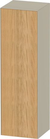 Semi-tall cabinet, WT1332LH5H3 Hinge position: Left, Front: Natural oak Matt, Solid wood, Corpus: taupe High Gloss, Lacquer