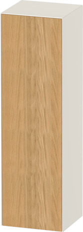 Semi-tall cabinet, WT1332LH5H4 Hinge position: Left, Front: Natural oak Matt, Solid wood, Corpus: Nordic white High Gloss, Lacquer