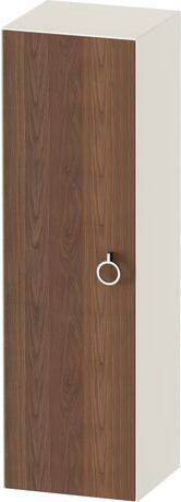 Semi-tall cabinet, WT1333L77H4 Hinge position: Left, Front: American walnut Matt, Solid wood, Corpus: Nordic white High Gloss, Lacquer