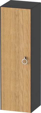 Semi-tall cabinet, WT1333LH558 Hinge position: Left, Front: Natural oak Matt, Solid wood, Corpus: Graphite Satin Matt, Lacquer