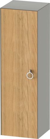 Semi-tall cabinet, WT1333LH592 Hinge position: Left, Front: Natural oak Matt, Solid wood, Corpus: Stone grey Satin Matt, Lacquer