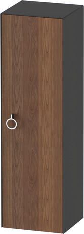 Semi-tall cabinet, WT1333R77H1 Hinge position: Right, Front: American walnut Matt, Solid wood, Corpus: Graphite High Gloss, Lacquer