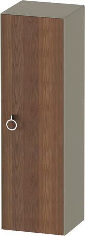 Semi-tall cabinet, WT1333R77H2 Hinge position: Right, Front: American walnut Matt, Solid wood, Corpus: Stone grey High Gloss, Lacquer