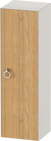 Semi-tall cabinet, WT1333RH539 Hinge position: Right, Front: Natural oak Matt, Solid wood, Corpus: Nordic white Satin Matt, Lacquer