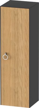 Semi-tall cabinet, WT1333RH558 Hinge position: Right, Front: Natural oak Matt, Solid wood, Corpus: Graphite Satin Matt, Lacquer
