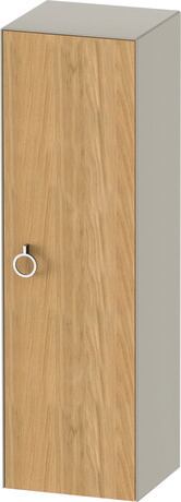 Semi-tall cabinet, WT1333RH560 Hinge position: Right, Front: Natural oak Matt, Solid wood, Corpus: taupe Satin Matt, Lacquer