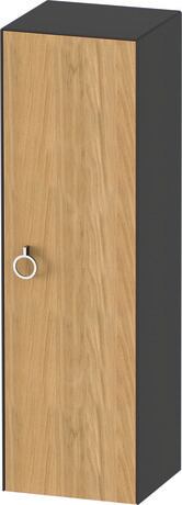Semi-tall cabinet, WT1333RH5H1 Hinge position: Right, Front: Natural oak Matt, Solid wood, Corpus: Graphite High Gloss, Lacquer