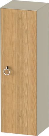 Semi-tall cabinet, WT1333RH5H3 Hinge position: Right, Front: Natural oak Matt, Solid wood, Corpus: taupe High Gloss, Lacquer