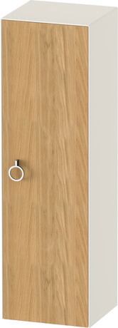 Semi-tall cabinet, WT1333RH5H4 Hinge position: Right, Front: Natural oak Matt, Solid wood, Corpus: Nordic white High Gloss, Lacquer