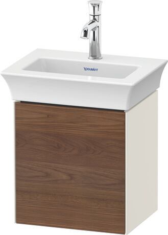 Vanity unit wall-mounted, WT4240L77H4 Front: American walnut Matt, Solid wood, Corpus: Nordic white High Gloss, Lacquer
