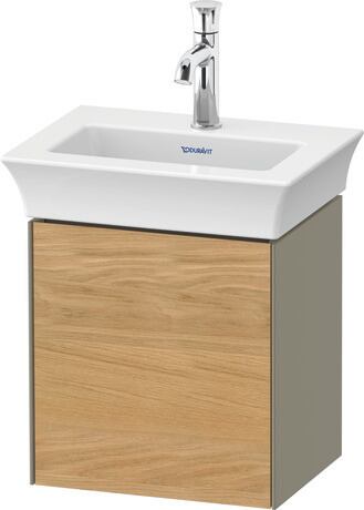 Vanity unit wall-mounted, WT4240LH5H2 Front: Natural oak Matt, Solid wood, Corpus: Stone grey High Gloss, Lacquer
