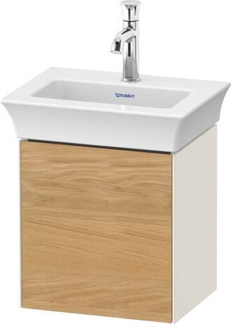 Vanity unit wall-mounted, WT4240LH5H4 Front: Natural oak Matt, Solid wood, Corpus: Nordic white High Gloss, Lacquer