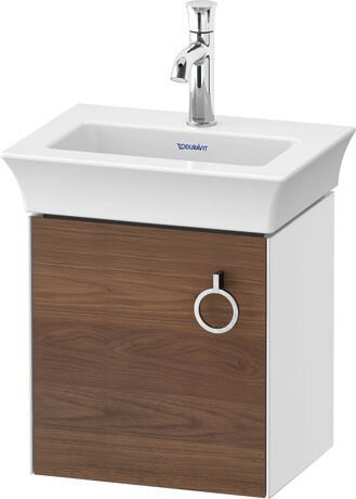 Vanity unit wall-mounted, WT4250L7785 Front: American walnut Matt, Solid wood, Corpus: White High Gloss, Lacquer
