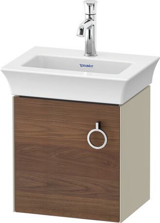 Vanity unit wall-mounted, WT4250L77H3 Front: American walnut Matt, Solid wood, Corpus: taupe High Gloss, Lacquer