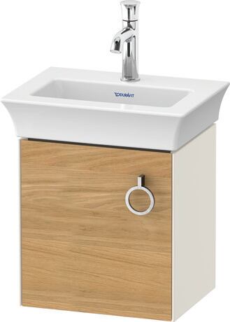 Vanity unit wall-mounted, WT4250LH5H4 Front: Natural oak Matt, Solid wood, Corpus: Nordic white High Gloss, Lacquer