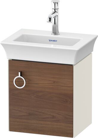 Vanity unit wall-mounted, WT4250R77H4 Front: American walnut Matt, Solid wood, Corpus: Nordic white High Gloss, Lacquer