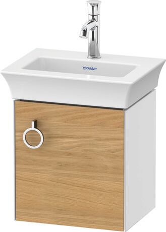 Vanity unit wall-mounted, WT4250RH585 Front: Natural oak Matt, Solid wood, Corpus: White High Gloss, Lacquer