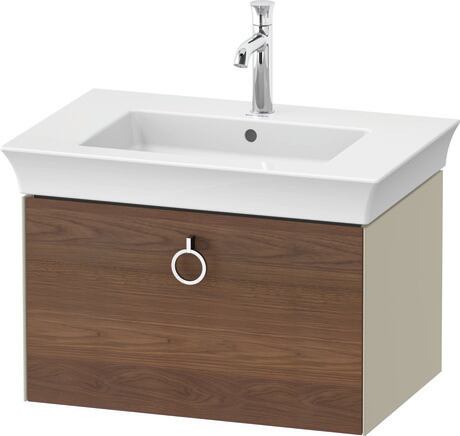 Vanity unit wall-mounted, WT4251077H3 Front: American walnut Matt, Solid wood, Corpus: taupe High Gloss, Lacquer
