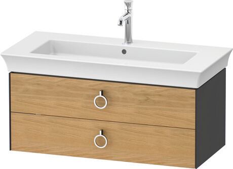 Vanity unit wall-mounted, WT43520H5H1 Front: Natural oak Matt, Solid wood, Corpus: Graphite High Gloss, Lacquer