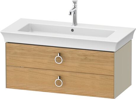 Vanity unit wall-mounted, WT43520H5H3 Front: Natural oak Matt, Solid wood, Corpus: taupe High Gloss, Lacquer