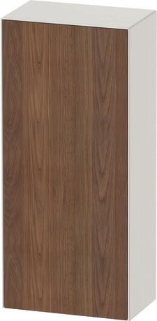 Halfhoge kast, WT1322L7739 deurdraairichting: links, front: Amerikaans noten Mat, Massief hout, corpus: Nordic wit Zijdemat, Lak