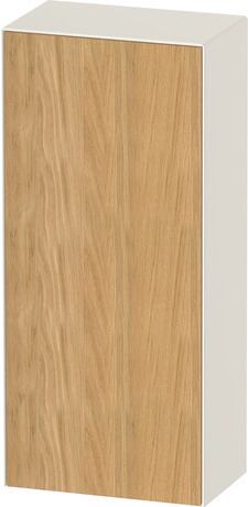 Semi-tall cabinet, WT1322LH5H4 Hinge position: Left, Front: Natural oak Matt, Solid wood, Corpus: Nordic white High Gloss, Lacquer
