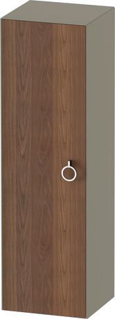 Semi-tall cabinet, WT1333L77H2 Hinge position: Left, Front: American walnut Matt, Solid wood, Corpus: Stone grey High Gloss, Lacquer