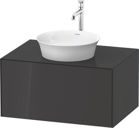 Console vanity unit wall-mounted, WT49750H1H1 Graphite High Gloss, Lacquer
