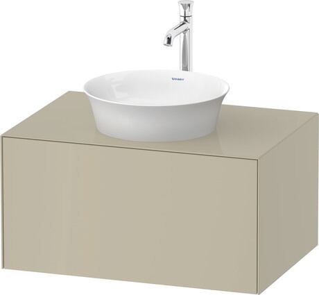 Console vanity unit wall-mounted, WT49750H3H3 taupe High Gloss, Lacquer