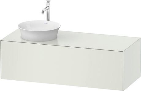 Meuble sous lavabo suspendu pour plan de toilette, WT4977L3636 Blanc satiné, Laqué