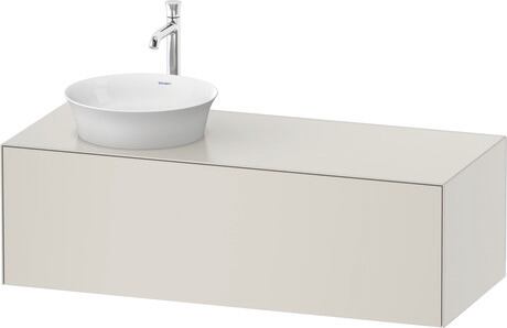 Meuble sous lavabo suspendu pour plan de toilette, WT4977L3939 Blanc Nordic satiné, Laqué