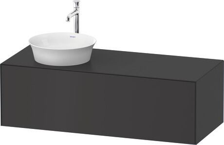 Meuble sous lavabo suspendu pour plan de toilette, WT4977L5858 Graphite satiné, Laqué