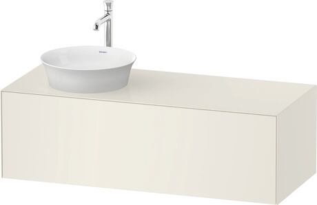 Meuble sous lavabo suspendu pour plan de toilette, WT4977LH4H4 Blanc Nordic brillant, Laqué