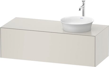 Meuble sous lavabo suspendu pour plan de toilette, WT4977R3939 Blanc Nordic satiné, Laqué