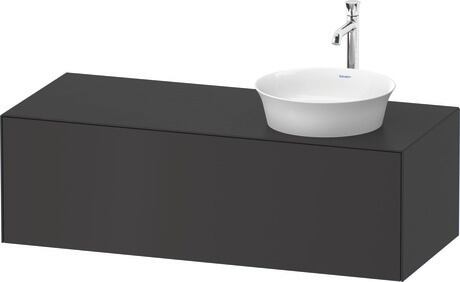 Meuble sous lavabo suspendu pour plan de toilette, WT4977R5858 Graphite satiné, Laqué