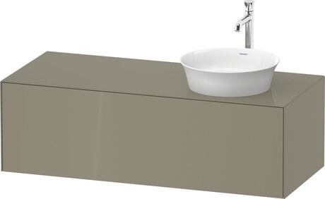 Meuble sous lavabo suspendu pour plan de toilette, WT4977RH2H2 Gris pierre brillant, Laqué