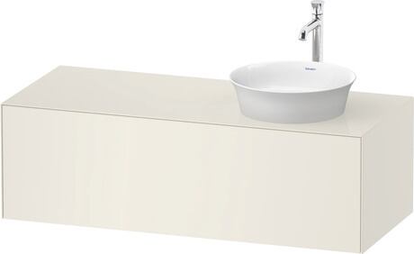 Meuble sous lavabo suspendu pour plan de toilette, WT4977RH4H4 Blanc Nordic brillant, Laqué