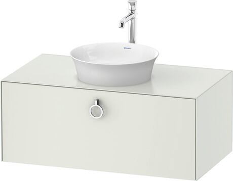 Meuble sous lavabo suspendu pour plan de toilette, WT498103636 Blanc satiné, Laqué