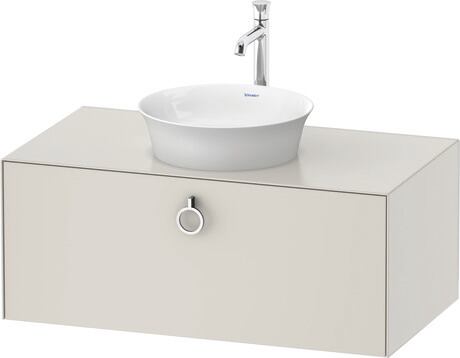 Meuble sous lavabo suspendu pour plan de toilette, WT498103939 Blanc Nordic satiné, Laqué