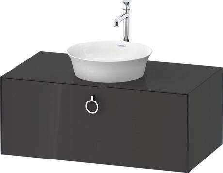 Console vanity unit wall-mounted, WT49810H1H1 Graphite High Gloss, Lacquer