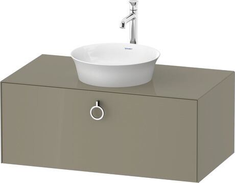 Console vanity unit wall-mounted, WT49810H2H2 Stone grey High Gloss, Lacquer