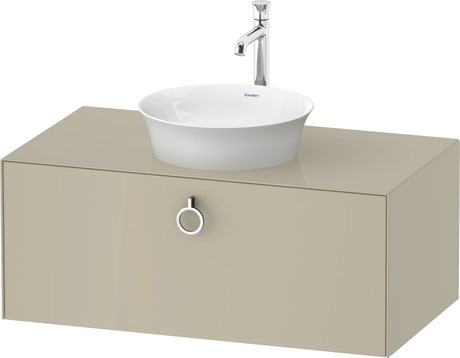 Console vanity unit wall-mounted, WT49810H3H3 taupe High Gloss, Lacquer