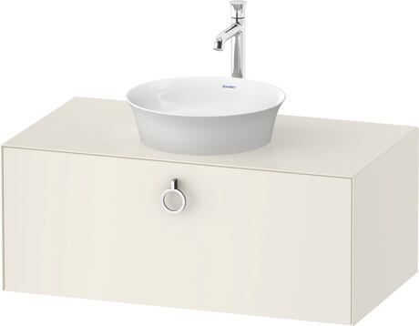 Meuble sous lavabo suspendu pour plan de toilette, WT49810H4H4 Blanc Nordic brillant, Laqué