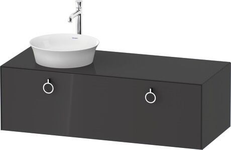 Console vanity unit wall-mounted, WT4982LH1H1 Graphite High Gloss, Lacquer